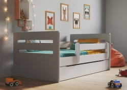 Дитяче ліжко Kocot Kids Tomi Mix з шухлядою 160х80 см Сіре