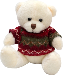 М'яка іграшка Devilon Ведмедик у светрі 15 см Білий