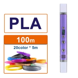 3D-ручка MYRIWELL RP-100C Purple (ABC, PLA, PCL) + 100m (20 кольорів) PLA пластику