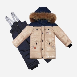 Зимовий комплект пухову (куртка + напівкомбінезон) Baby Line Z73-15 104 см Бежево-синій
