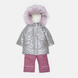 Зимовий комплект (куртка + напівкомбінезон) Evolution 30-ЗД-19 80 см Перламутровий сірий/Лавандовий
