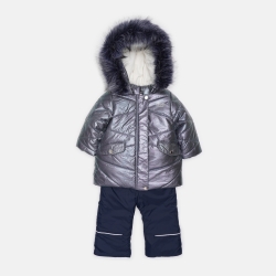 Зимовий комплект (куртка + напівкомбінезон) Evolution 30-ЗД-19 80 см Перламутровий синій/Темно-синій