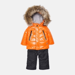 Зимовий комплект (куртка + напівкомбінезон) Evolution 08-ЗМ-20 80 см Жовтогарячо-чорний