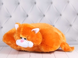 М'яка іграшка Копиця кіт Мурчик подушка-складушка 009 30 см Рудий  (2923000302081)