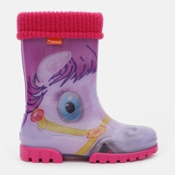 Гумові чоботи для дівчинки Demar Twister Lux Print 0038 HA 24-25 Рожеві