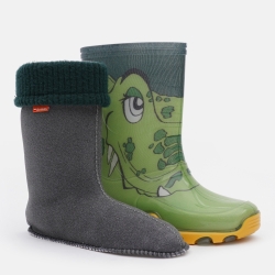 Гумові чоботи для хлопчика Demar Stormer Lux Print Крокодил 24/25 Зелені