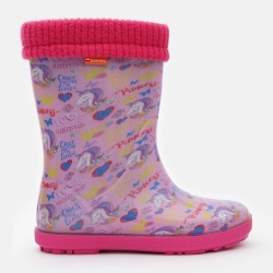 Гумові чоботи для дівчинки Demar HAWAI LUX PRINT 0049 AL 32/33 21 см Рожеві