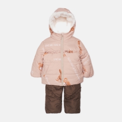 Зимовий комплект (куртка + напівкомбінезон) Одягайко 20471-32090 92 см Бежевий принт