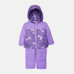 Зимовий комплект (куртка + напівкомбінезон) Одягайко 20477-32097 86 см Фіолетовий принт